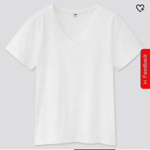 Uniqlo Women Supima Cotton Jersey V Neck Short Sleeve T